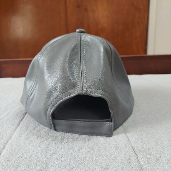 David and Young Gray Faux Leather Hat One Size - Picture 4 of 6